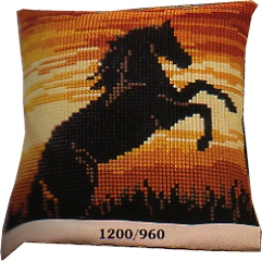 Sunset Stallion. Vervaco Cushion Front Tapestry Kit